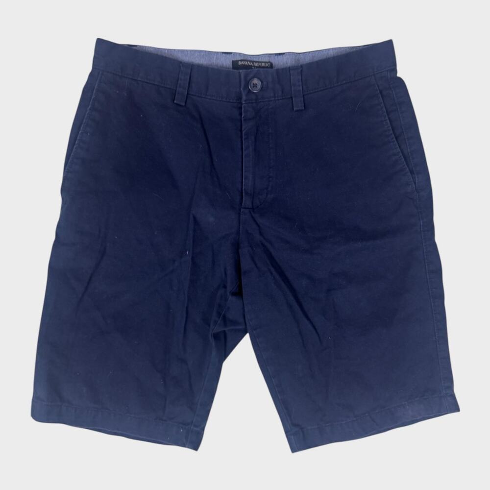 Banana Republic Factory Mens Navy Blue Size 30 Shorts 100% Cotton